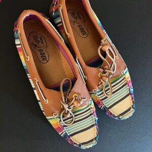 Sperry Women's Striped Moccasins - Brown and Multicolor